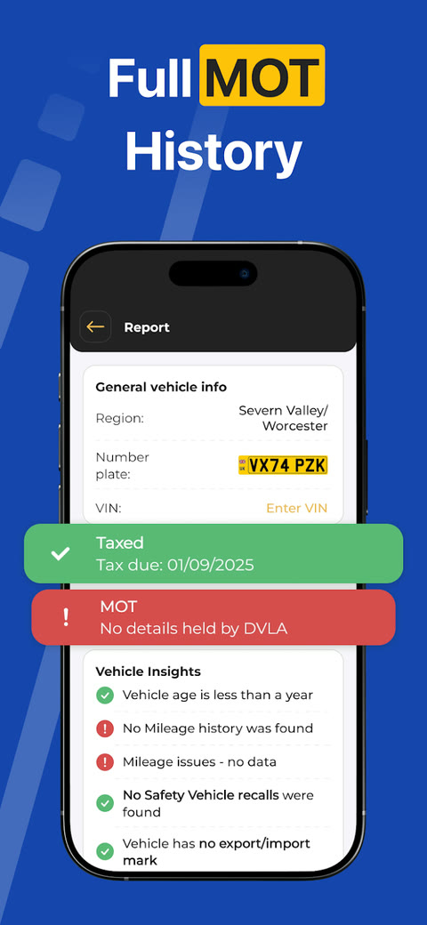 MOT history report