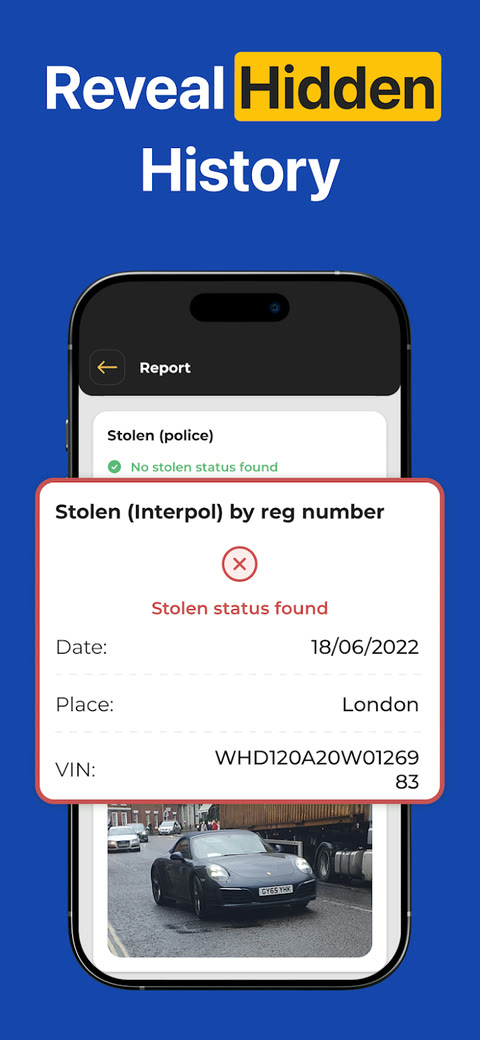 Stolen vehicle check result