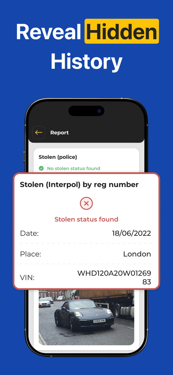 Police and Interpol stolen vehicle check